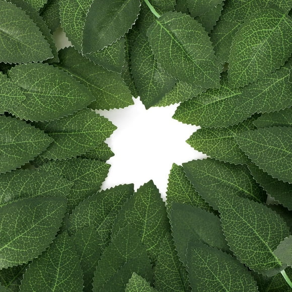 MWOOT 50Pcs Artificial Rose Leaves Green, Fake Greenery Flower Leaves for Crafts, Faux Silk Leaves for DIY Bouquet Garland Wedding Party Festival Valentine's Day Centerpieces Decoration