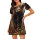 thumbnail image 1 of Disketp Grassland Sunflower Cow para Camisón Corto de Manga Corta para Mujeres, Camisón Cómodo con Escote Redondo, Bonito y Confortable, 1 of 6