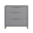 thumbnail image 2 of MoDRN Glam 3-Drawer Dresser, Grey with Satin Brass, 2 of 8