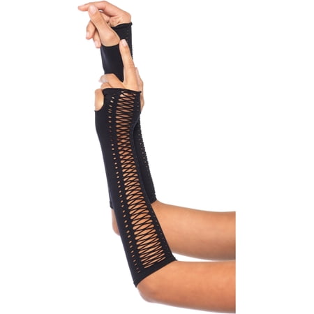Leg Avenue Women's Arm Warmers Fingerless Black Gloves Accessory
