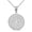 White, variant on 10k White Christian Chi Rho Alpha and Omega Symbol Beaded Medallion Pendant Necklace (16 Inches)