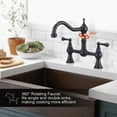 thumbnail image 2 of WOWOW Antique Brass Sink Faucet 2 Hole Oil Rubbed Bronze Kitchen Faucet, 2 of 7
