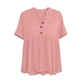 thumbnail image 7 of Shirts for Women Plus Size V Neck Short Sleeve Tops Summer Loose Fit Dressy Business Casual Blouses, 7 of 7