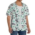 thumbnail image 2 of Balery Bears and Tropical Leaves Camisa Casual de Manga Corta con Botones para Hombre, Texturizada, Estilo Cubano, para Playa, Verano-Medium, 2 of 5