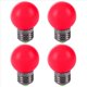 thumbnail image 1 of 4X E27 LED Luz Rojo Calido Bombilla Lampara de Plastico (0,5 W Potencia, Rojo), 1 of 4