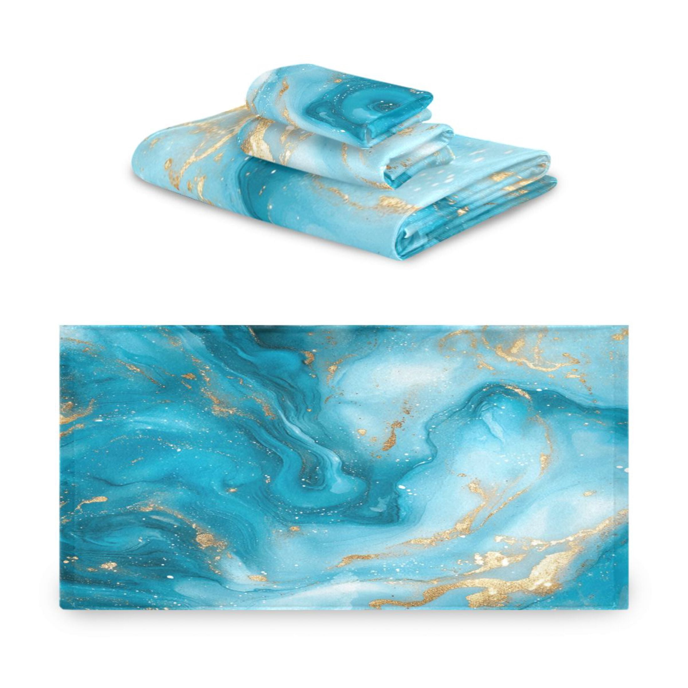 Three-Piece Towel Set Face Towel Towel Set Hand Towel Bath Towel Cotton Bath Towels Bath Towel Sets Hand Bath Towels Pretty Marble Pattern