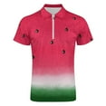 thumbnail image 4 of Watermelon Lovers Men Zipper T-shirt Summer Casual Short Sleeve T-shirt Top, 4 of 7