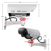 Stalwart Dummy Fake Security Camera Decoy with Red Flashing LED and Adjustable Mount