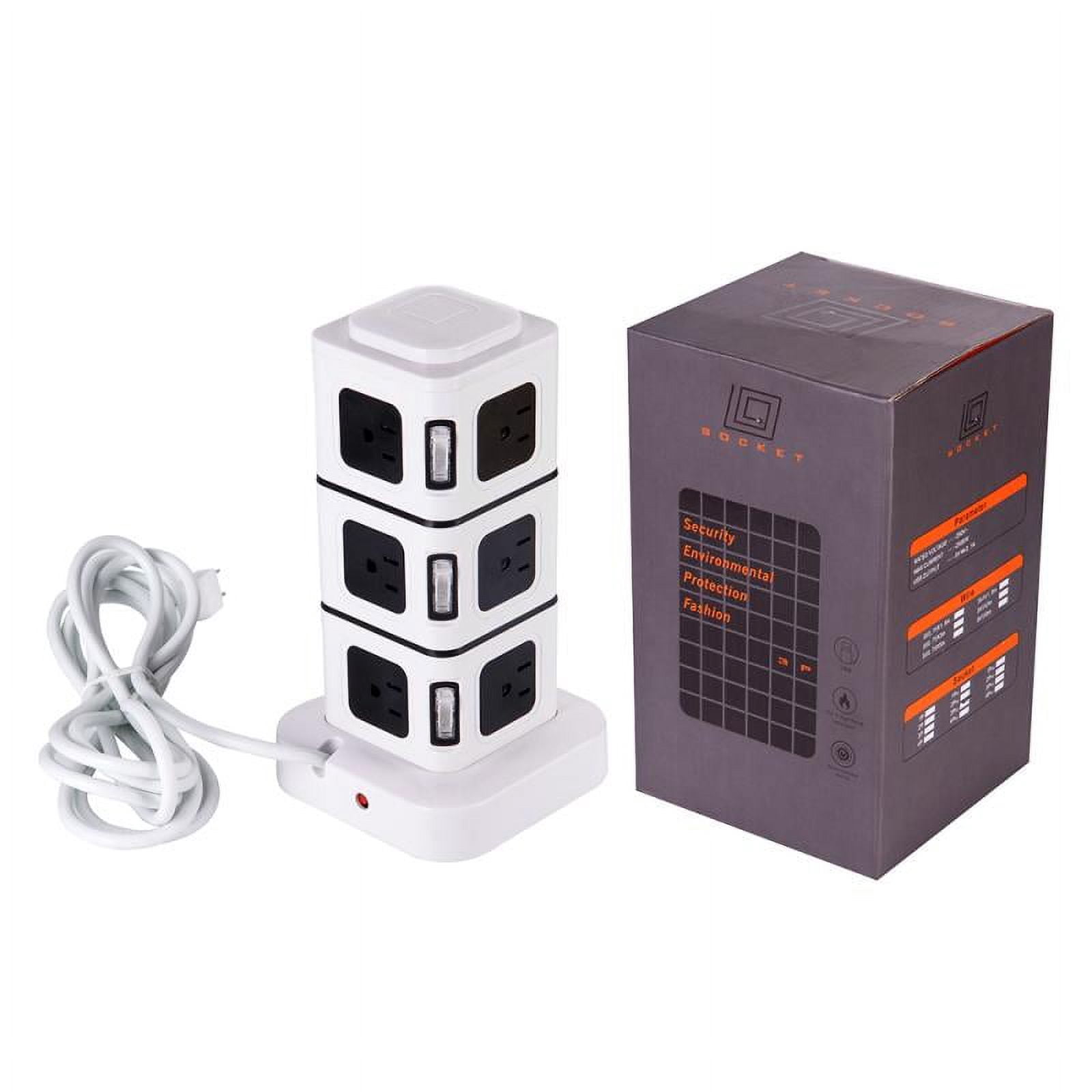 12-Outlet Surge Protector Power Strip – 6.5ft Cord, White Power Socket for Home, Office & Electronics