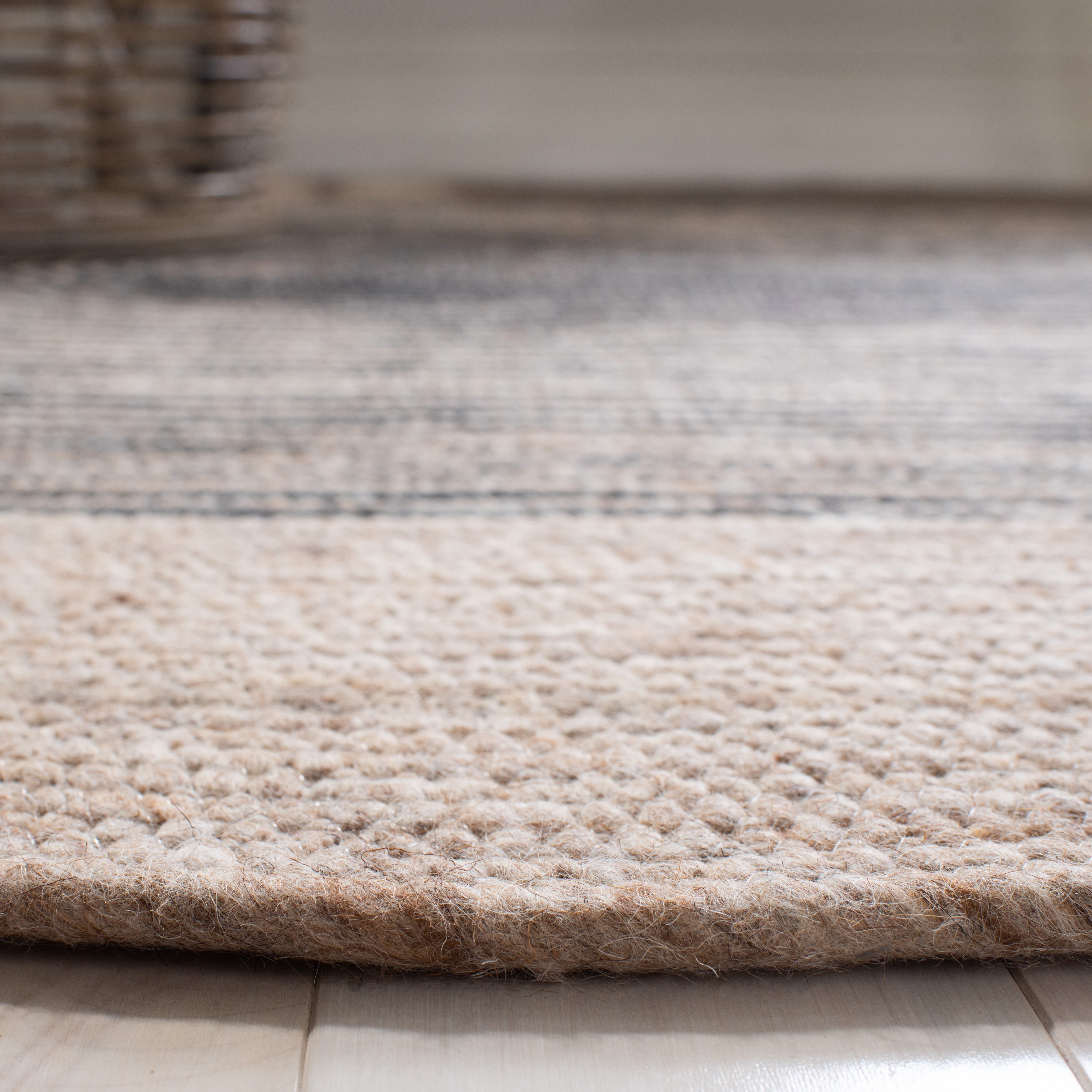 SAFAVIEH Braided Lars Geometric Reversible Area Rug, Beige/Black, 6' x 9' Oval