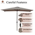 thumbnail image 3 of Mondawe 10' x 6'5 Patio Umbrella Taupe Rectangular Market Umbrella, 3 of 9