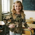 thumbnail image 4 of Garronmavis Cute Green Camo Boys Long Sleeve T-Shirts Size 3-4 Loose Kids Crewneck T-Shirts Fall Tops Lightweight Kids Basic Soft Long Sleeve Tees Top for Outdoor Activities, 4 of 7