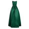 thumbnail image 6 of Bmisegm Women'sSolid Color Strapless Slit Long Zippered Chest Pad Evening Dress Dress Formal Dresses for Women Green S, 6 of 8