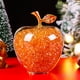 thumbnail image 5 of Adorno De Manzana De Cristal unidad de adorno de manzana de cristal de color naranja,regalo personalizado de Nochebuena para amigos y familiares,decoración romántica navideña. Rkxzt, 5 of 8