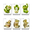 thumbnail image 4 of Hanging Garden Statue Resin Animal Frog Tortoise Ornament Set Frolicking on the String Funny Outdoor Window Pendant  A, 4 of 5