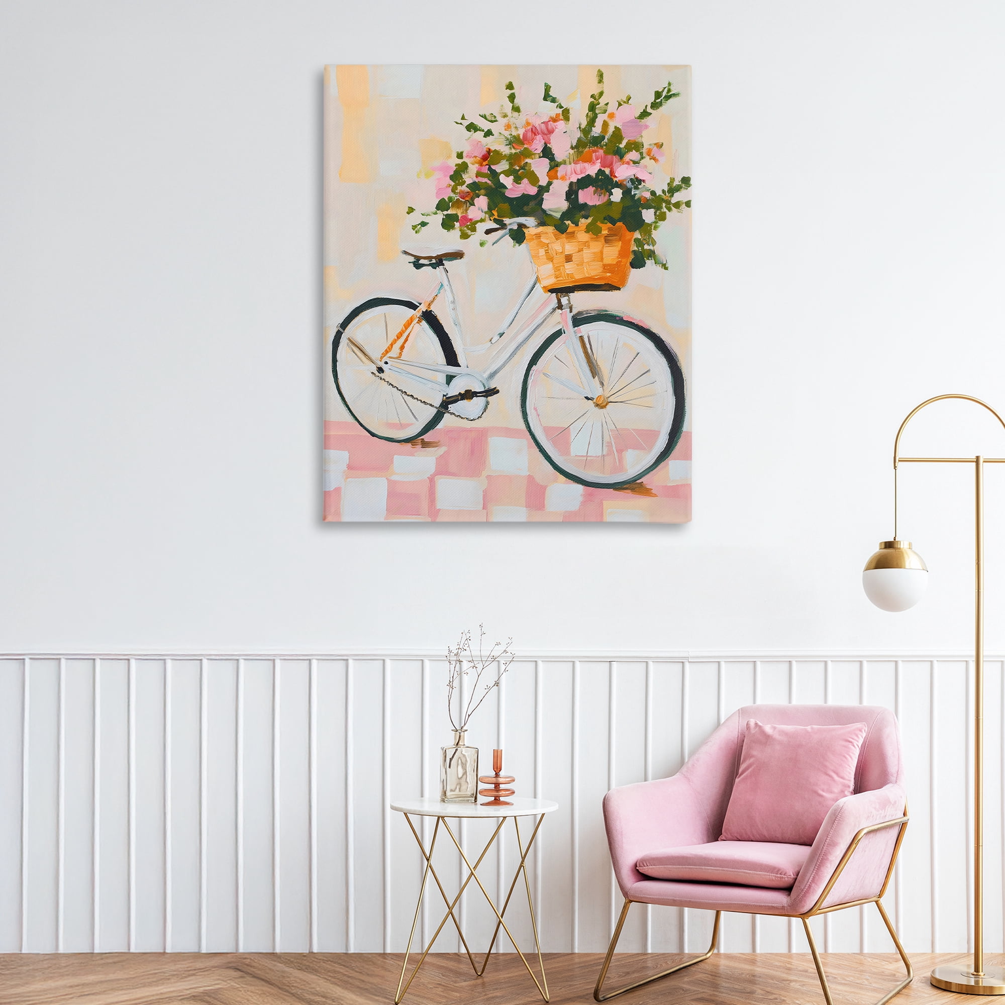 Stupell Industries Blooming Bicycle Basket Canvas Wall Art, design by The Prints Vibe