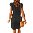 thumbnail image 2 of SAYOO Vestido de mujer de manga corta con cuello redondo y corte ajustado de verano SAYOO  Moda, 2 of 3