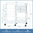 thumbnail image 2 of TC-HOMENY Craft Gift Wrapping Storage Cart, Storage Organizer with Wheels for Craft Room, Cake Shop & Flower Store, Multi-Purpose Holder for Ribbons, Ties & Scarves, White, 2 of 10