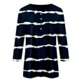 thumbnail image 4 of WTXUE T-Shirts 3/4 Sleeve, Crew Neck Shirts for Women's Button up 3/4 Length Sleeve T Shirt Top Striped | Casual for Women Dark Blue/Striped XXL, 4 of 4