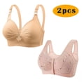 thumbnail image 2 of Jalioing 2 Pack Wireless Bra for Women Full Coverage Bra Underwear Breathable Everyday Bras, 2 of 9