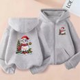 thumbnail image 2 of Atogsazn Kids Girls Christmas Full Zip Hoodies Childrens Oversized Long Sleeve Sweatshirt Fall Winter Tops Clothes 01-Gray 3-4 Years Fashion, 2 of 6