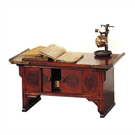 Oriental Furniture Chinese Longevity Scholar Writing Desk with Drawer