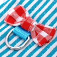 thumbnail image 3 of Pet Harness, Small Rabbit Harness Leash Bowknot Stripe Plaid Strap Harness for Walking Small Animal (M, Blue Stripe), 3 of 5