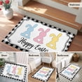 thumbnail image 6 of Rectangle Area Rug 2x3ft, Happy Easter Watercolor Bunnies Non-Shedding Washable Area Rug, Black White Plaid Non Slip Low-Profile Rugs for Living Room, Bedroom Dining Room, 6 of 9