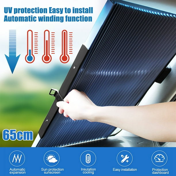 Car Windshield Retractable Sun Shade Car Front Window Sunshades Sun