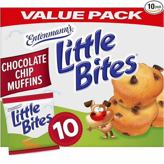 Pack of 1 Entenmann's Little Bites Chocolate Chip Mini Muffins | 1 pack (10 pouches)