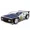 Black-Police car, variant on BFJDM Twin Size Race Car Bed for Kids - Black Wooden Platform Frame with LED Lights, Wheels & Slat Support ,No Box Spring Needed