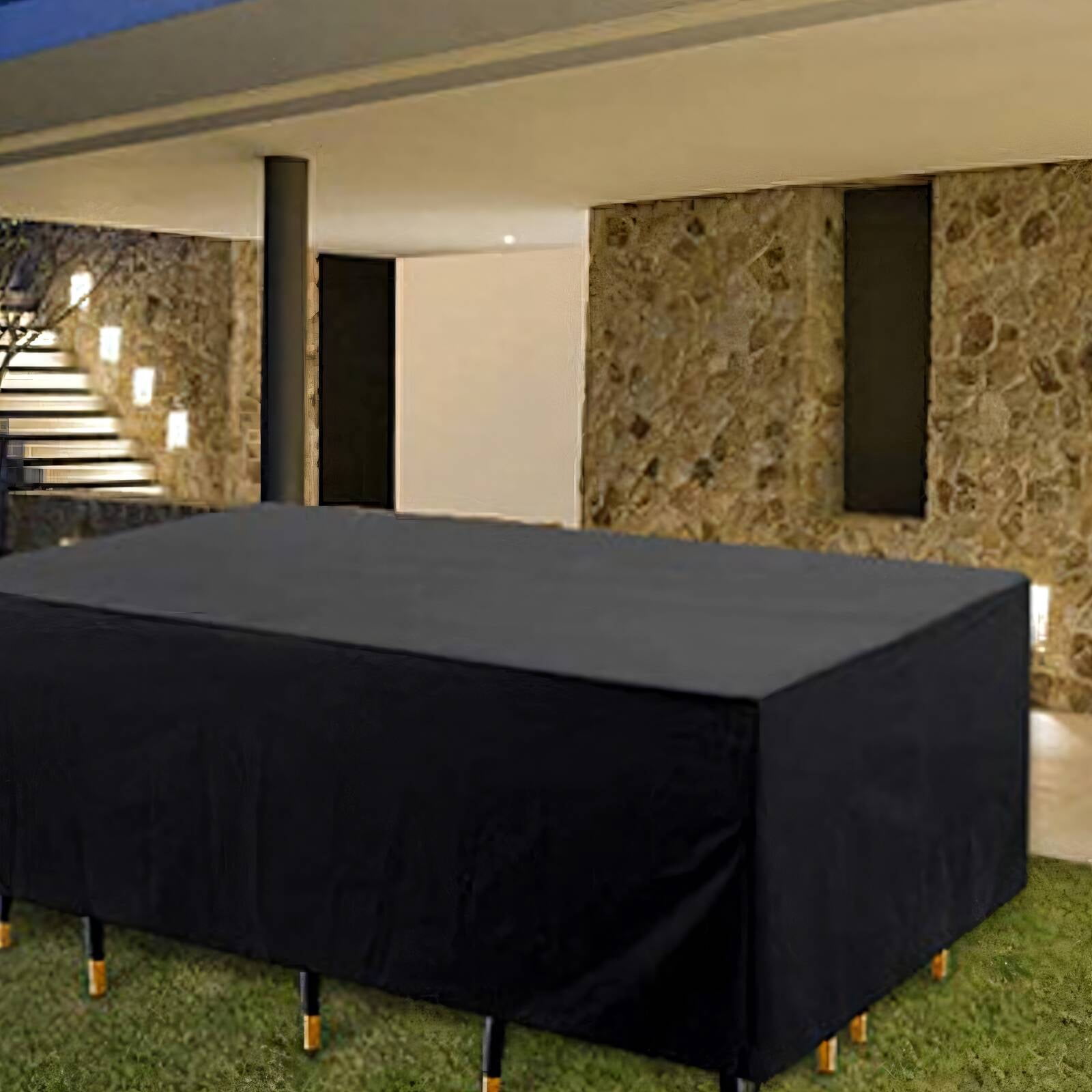 AUQ Patio Furniture Covers,Heavy-Duty 420D Outdoor Furniture Covers Waterproof,UV Protection Adjustable Drawstring Patio Table Coverfor Chairs and Tables,120*60*90cm