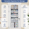 thumbnail image 4 of Over The Door Hanging Storage Organizer, 5 Tier Heavy-Duty Wardrobe Storage Organizer with Side Pockets, Foldable Behind Door Storage, Hanging Shelves for Bedroom, Bathroom and Baby Nursery, Grey, 4 of 7