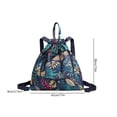 thumbnail image 4 of Mochila Baloncesto Yoga Cordón Plegable Mujer Nylon para Viajes (Hojas), 4 of 6