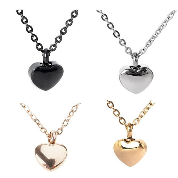 UNTERING Necklace Cremation Jewellery Urn Pendant Memorial Necklace Locket Heart-shaped Minimalist Commemorative