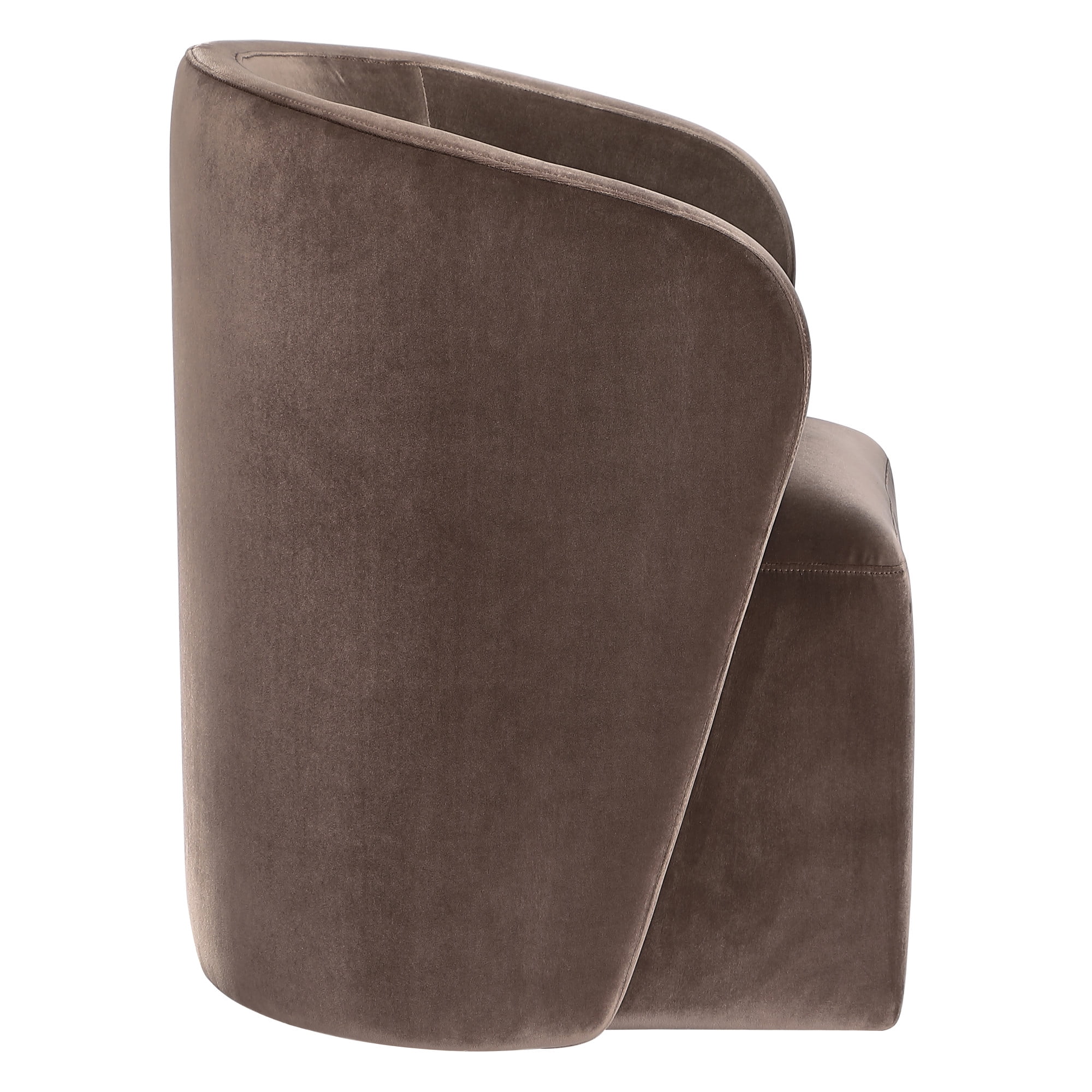 Steve Silver Annie Chocolate Velvet Upholstered Barrel Chair with Casters