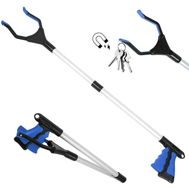 Reacher Grabber Tool, 32" Foldable Grabber Reacher for Elderly, Lightweight Extra Long Handy Trash Claw Grabber, Reaching Assist Tool for Trash Pick Up, Nabber, Litter Picker, Arm Extension