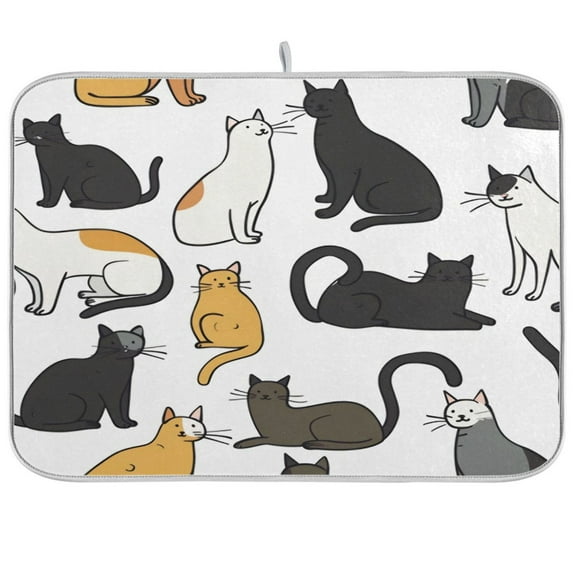 Kitchen Drying Mat 16x18In Drying Dish Mat Dish Drying Mats Kitchen Countertop Multi-Function Drain Drying Mat Kitchen Table Contourcat