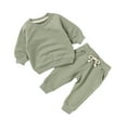 thumbnail image 4 of JTieaclothes Children's Solid Color Long Sleeved Crew Neck Casual Hoodie Pant Suit,Boys Outfit Sets Sizes 12-18 Months, 4 of 4