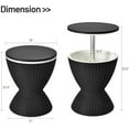 thumbnail image 3 of Outdoor Cool Bar Table – 8 Gallon Rattan Patio Ice Bucket with Height-Adjustable Top, Drain Plug & Insulated Design – 3-in-1 Cocktail/Coffee/Outdoor Dining Table for Parties, Picnics & Backyard Gathe, 3 of 9