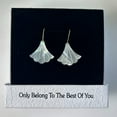 thumbnail image 3 of White Mother of Pearl Drop Earrings, Art Deco Bridal Earrings, Wedding Earrings Bridesmaid, Fan White Sea Shell Earrings, 3 of 4
