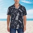 thumbnail image 2 of Bingfone Men's Short Sleeve Button Down Shirts Hawaiian Anchor and Lighthouse Printed Beach Shirt, 2 of 7