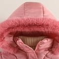 thumbnail image 6 of KAUOD Girls Bow Hooded Puffer Coats Winter Padded Parka Windproof Jackets Kids Toddler Cute Warm Zip up Down Outwear, 6 of 9