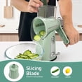 thumbnail image 6 of QOPR Rotary Cheese Grater with Handle, 5 Stainless Steel Blades Vegetable Slicer, Cheese Shredder, Food Chopper with Peeler & Storage Cup, Green, 6 of 14
