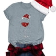 thumbnail image 2 of Gibobby Tops navideños para Mujer Camiseta para mujer, camisetas casuales con estampado navideño, camisetas de manga corta con cuello redondo, blusa tipo túnica(Gris,XG), 2 of 5