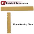 thumbnail image 6 of Unique Bargains 50Pcs Sanding Discs Wet Dry Waterproof Hook&Loop Sandpaper for Automotive Refinishing 2.76Inch x 16.54Inch 180 Grit 14 Hole Yellow Aluminum Oxide, 6 of 6
