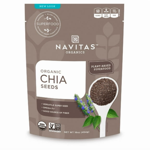 Navitas Organics Organic Chia Seeds 16 oz - Pack of 5