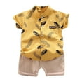 thumbnail image 1 of Hiiyo Infant Boys Outfits Summer Short Sleeve Button-Down Shirt Shorts Set, Sizes 18-24M, 1 of 2