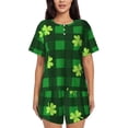 thumbnail image 1 of Fotbe Happy St. Patrick's Day5 Conjunto de Pijama Estampado para Mujer, 2 Piezas, Ropa de Dormir con Camiseta de Manga Corta y Shorts Suaves-X-Large, 1 of 6