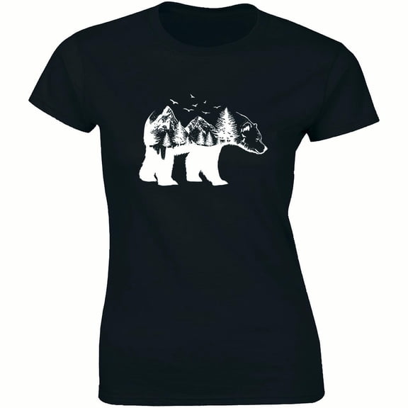 Forest Bear Silhouette Beautiful Animal Nature Women's T-Shirt